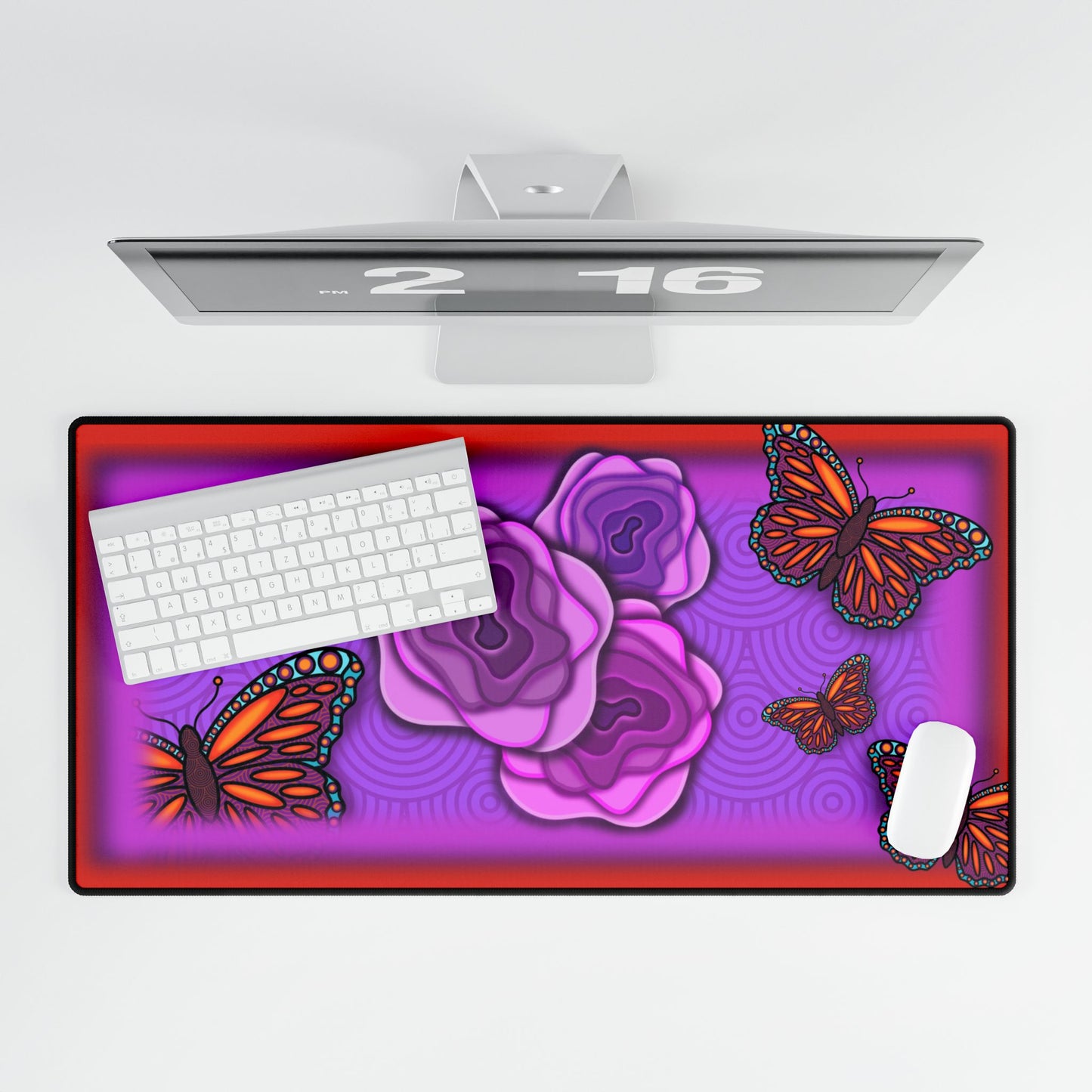 Large triple flower Desk Mats