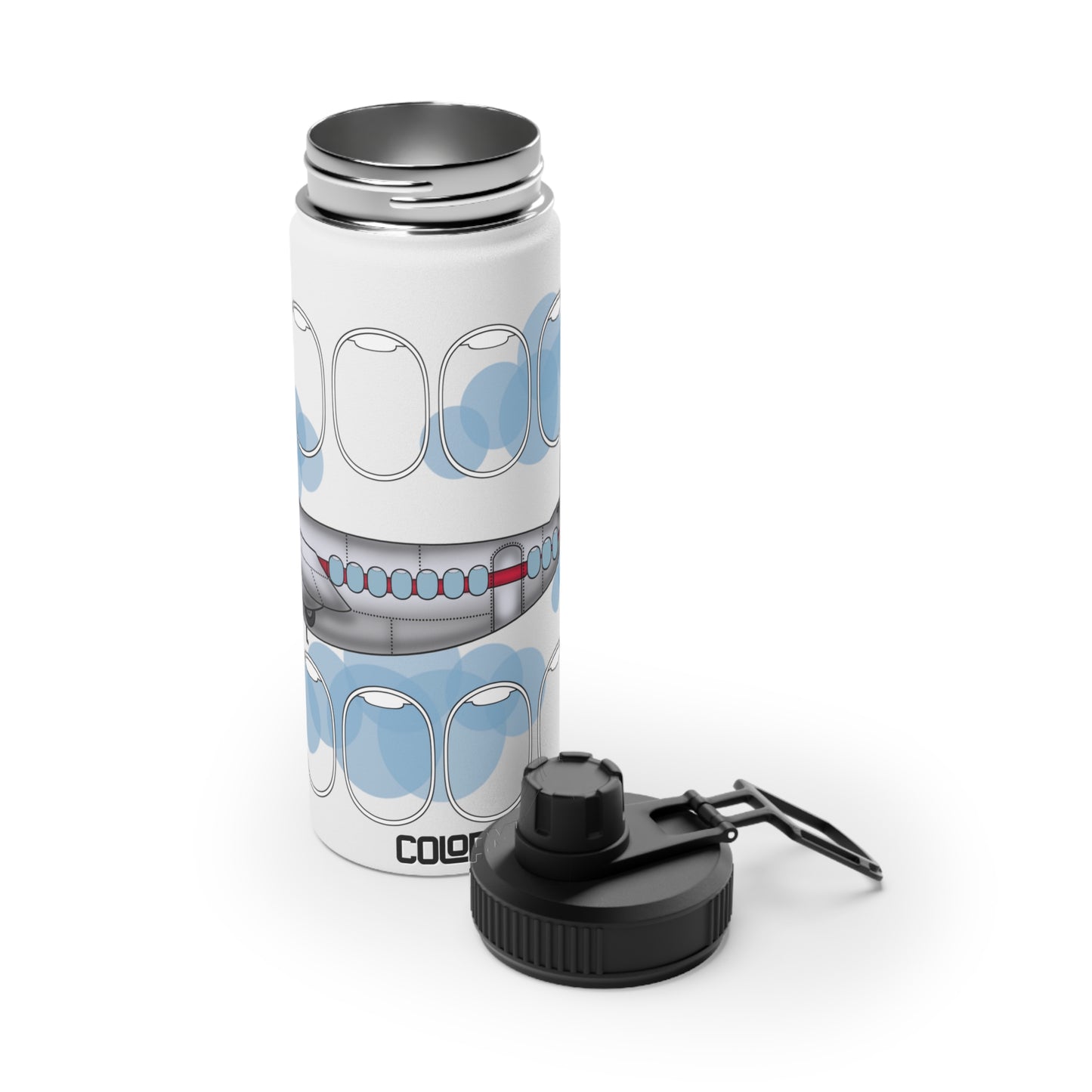 Lonestar Window Collection Stainless Steel Water Bottle, Sports Lid