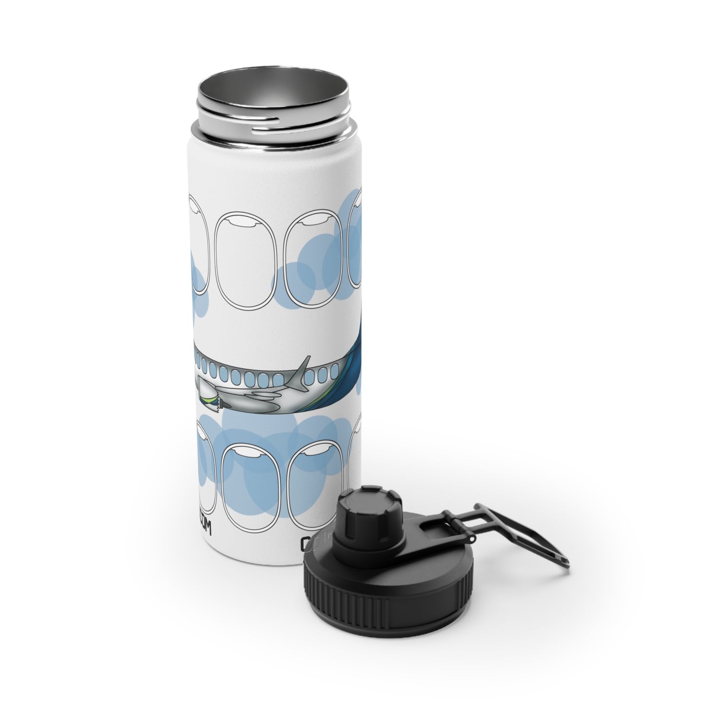 Jet window collection Stainless Steel Water Bottle, Sports Lid