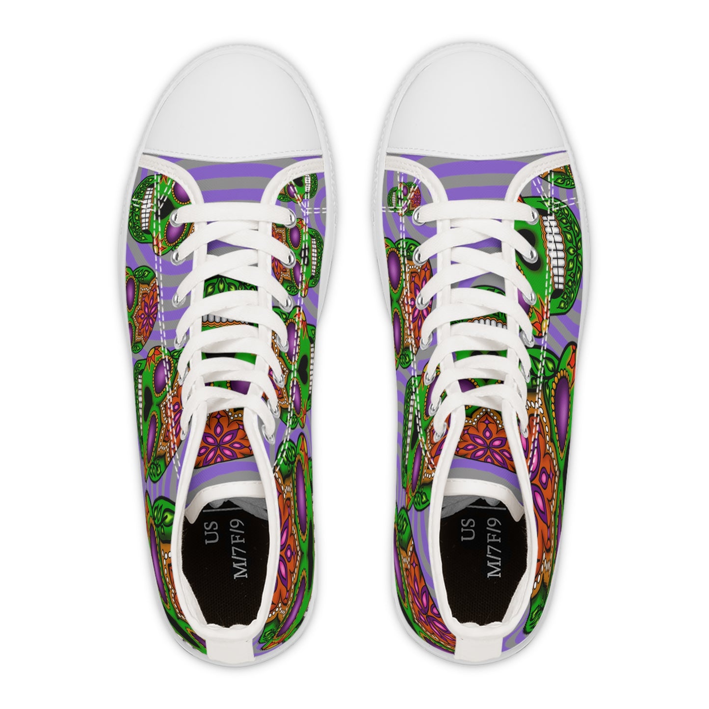 Green Sugar Skull Random Women's High Top Sneakers