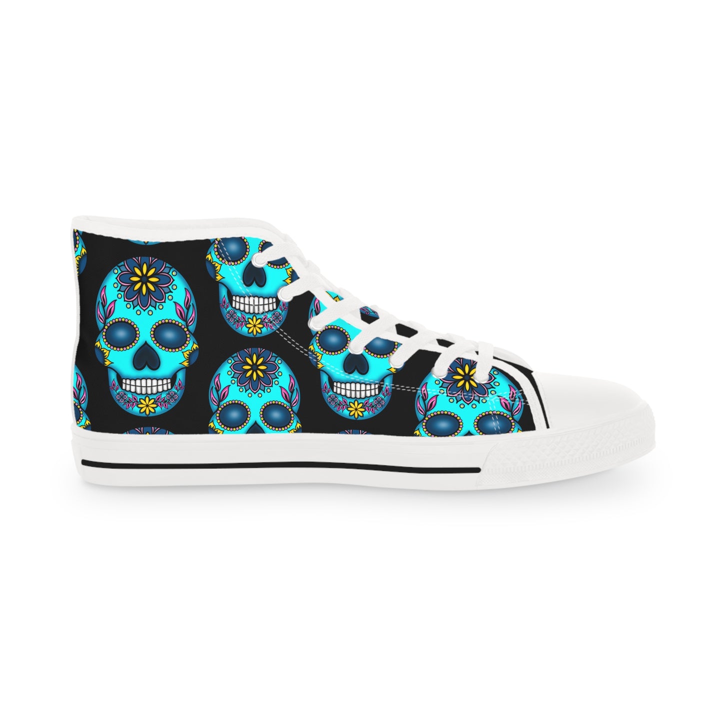 Sugar Skull Blk Men's High Top Sneakers