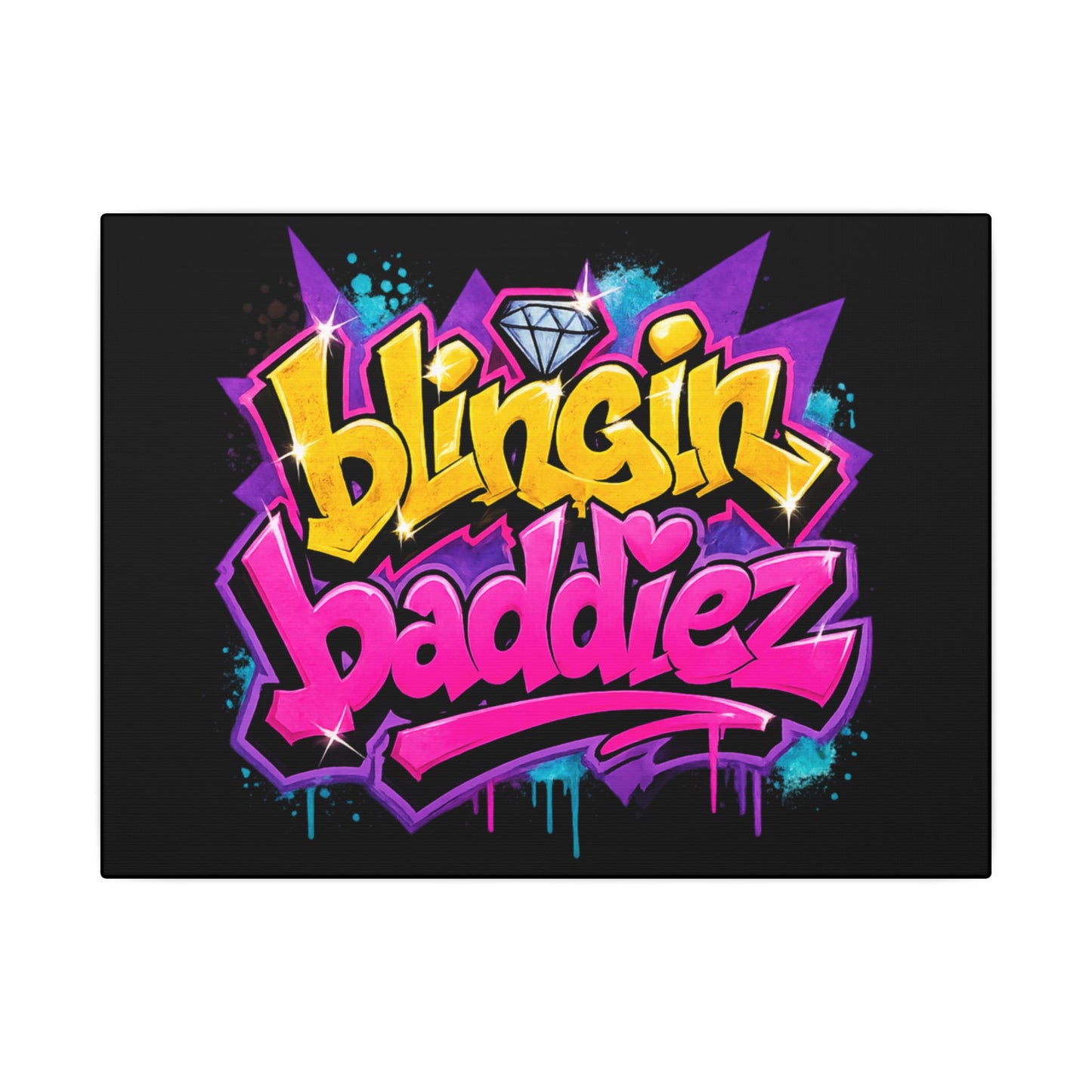 Blingin Baddiez Graffiti Canvas Art — Hip Street Style Wall Decor