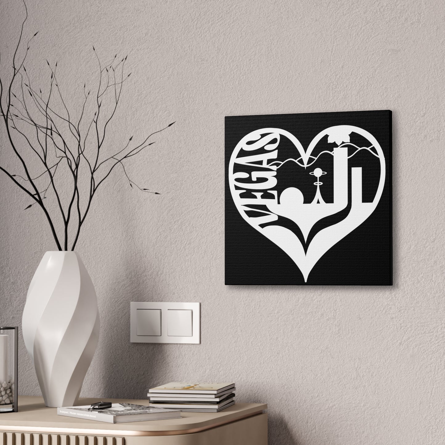 Las Vegas Heart Skyline Canvas