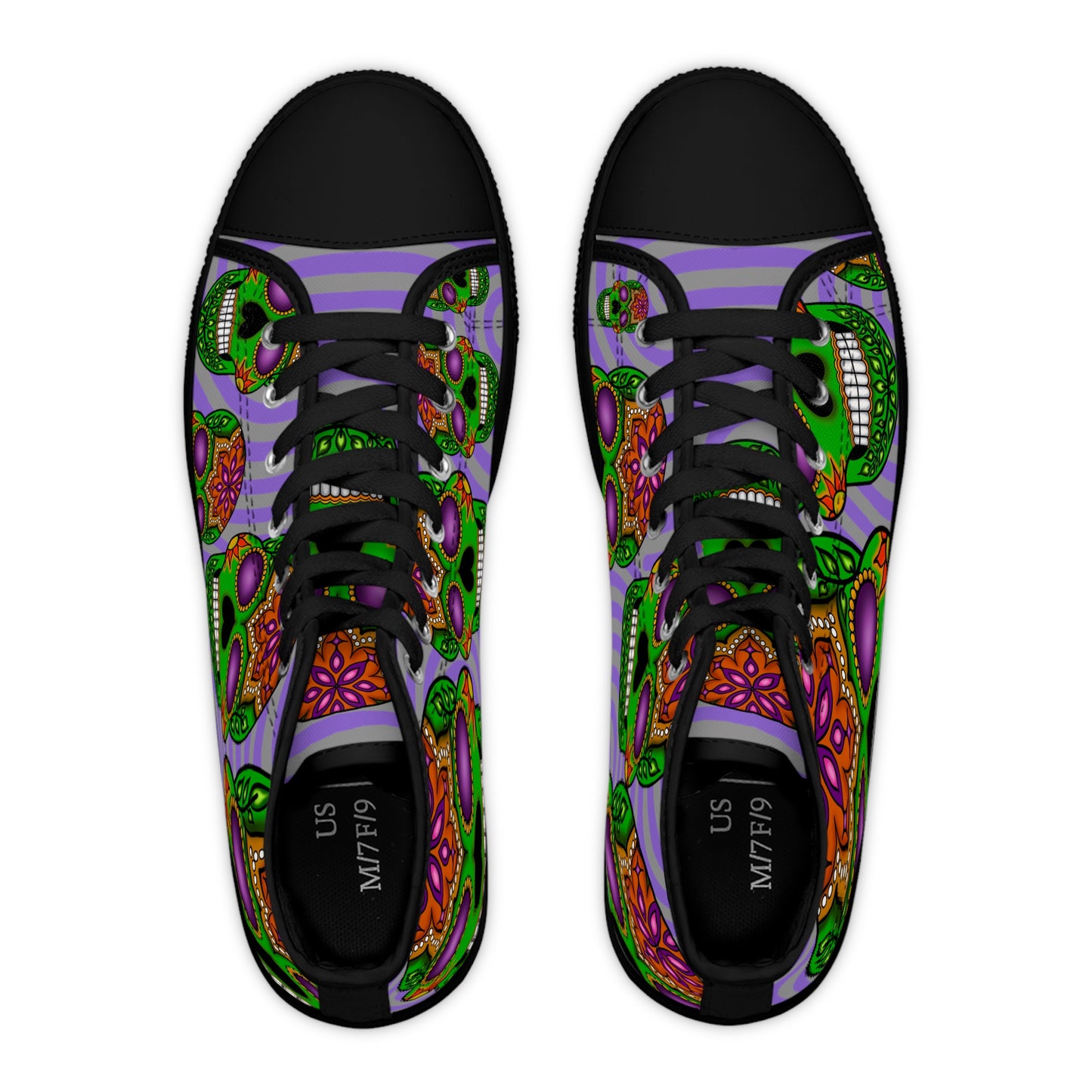 Green Sugar Skull Random Women's High Top Sneakers