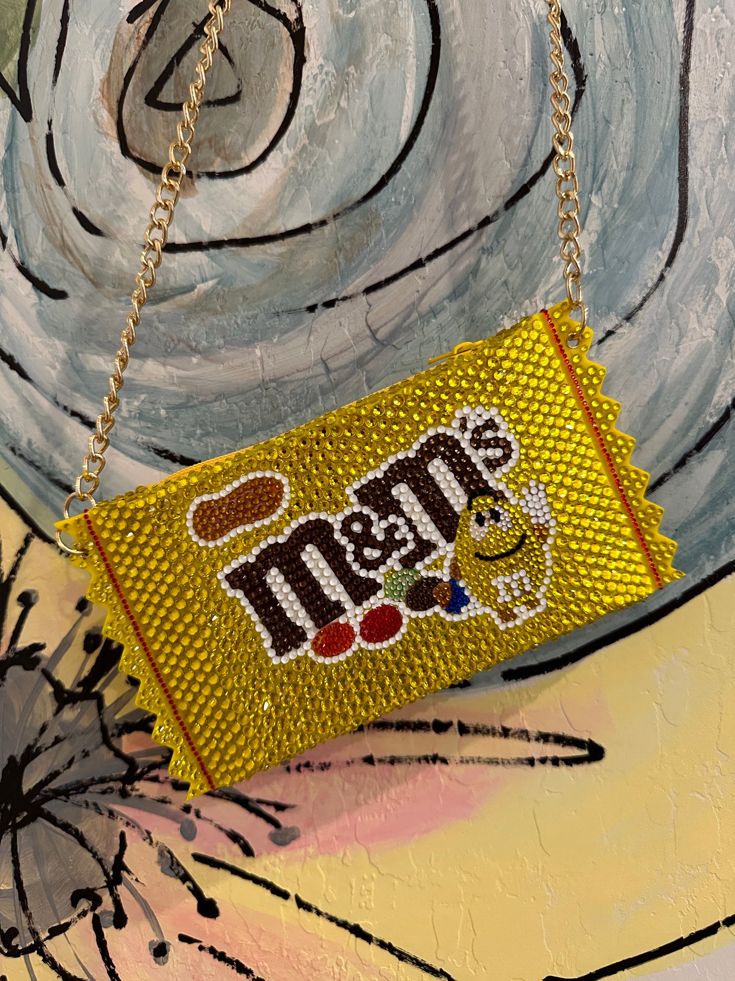 M&M Rhinestone Purse Peanut