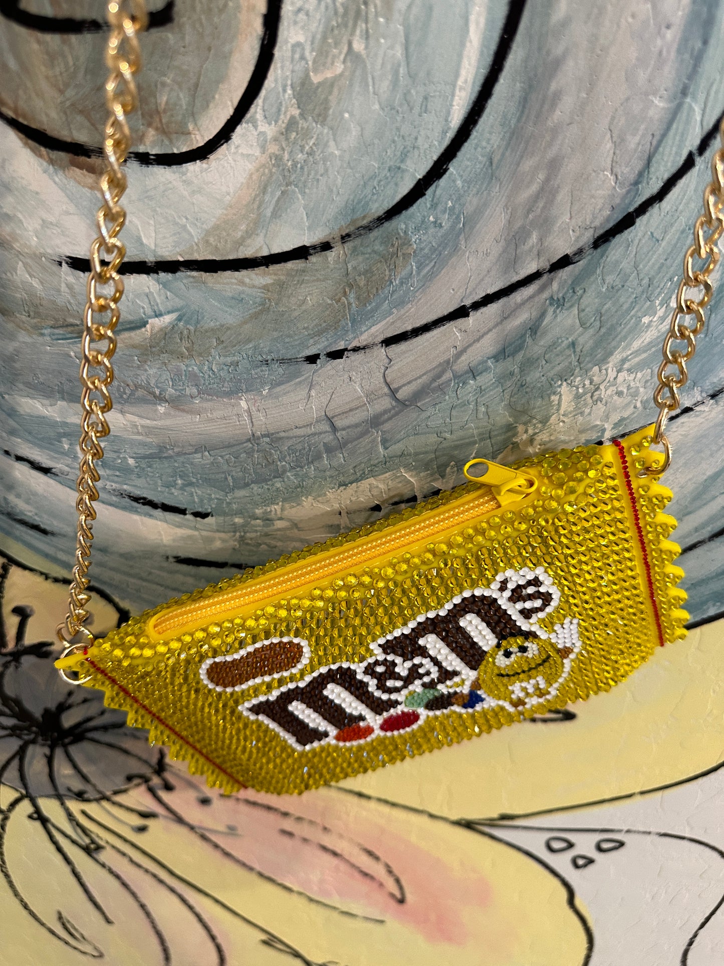 M&M Rhinestone Purse Peanut