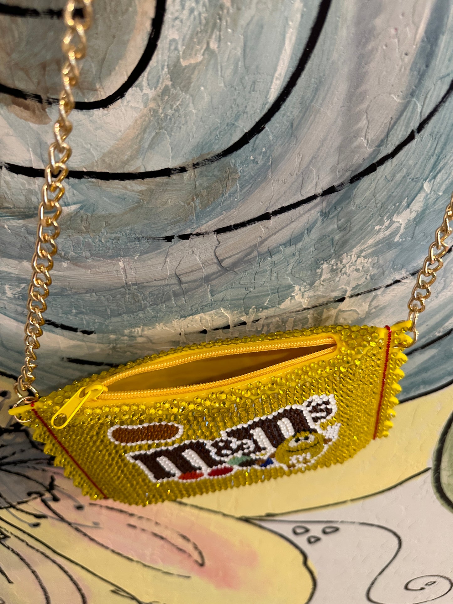 M&M Rhinestone Purse Peanut
