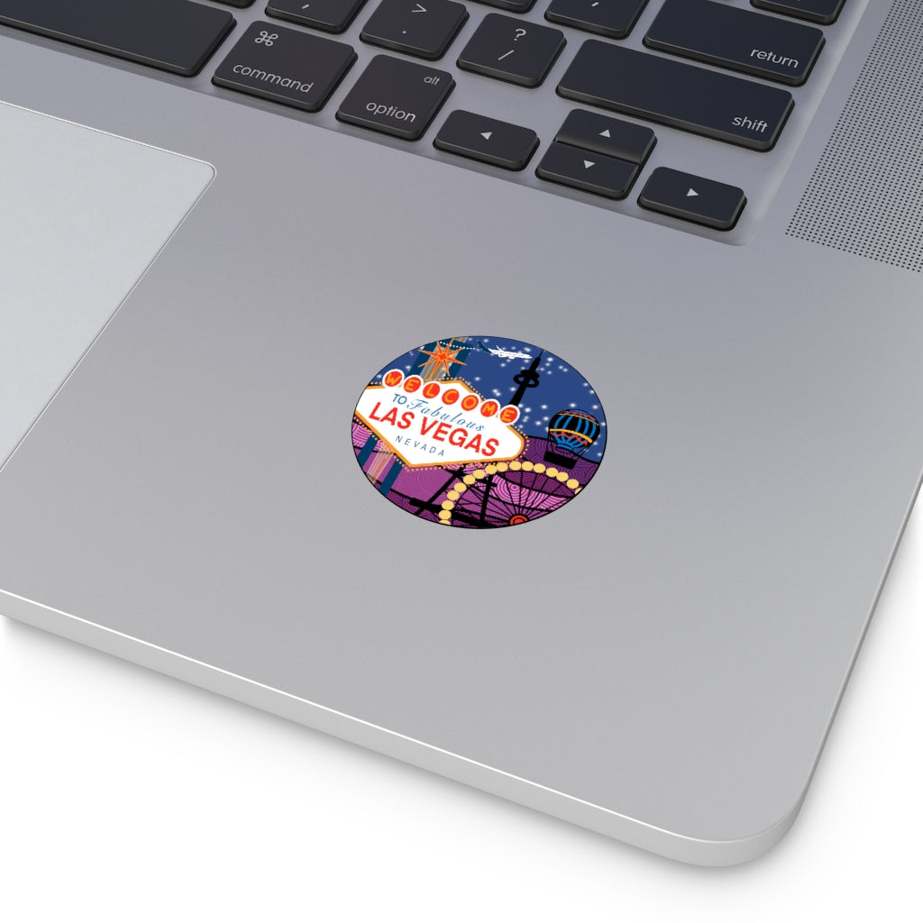 Las Vegas Round Vinyl Stickers