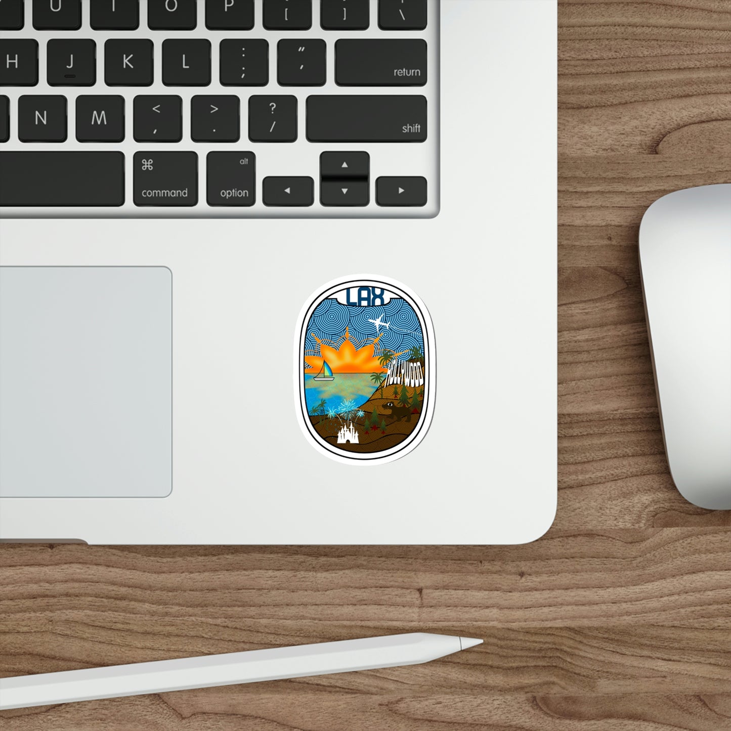 LAX- Los Angeles Wht Stickers