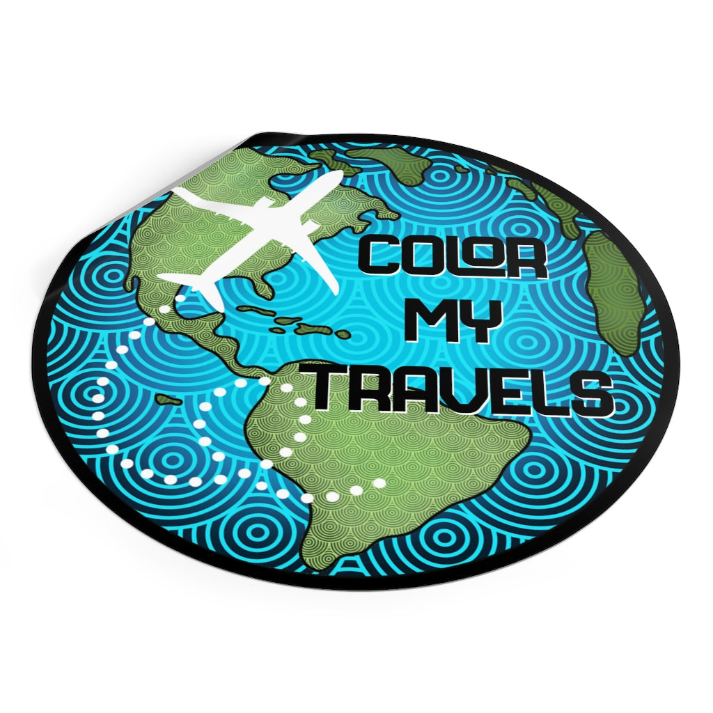 Color my travels Vinyl Stickers