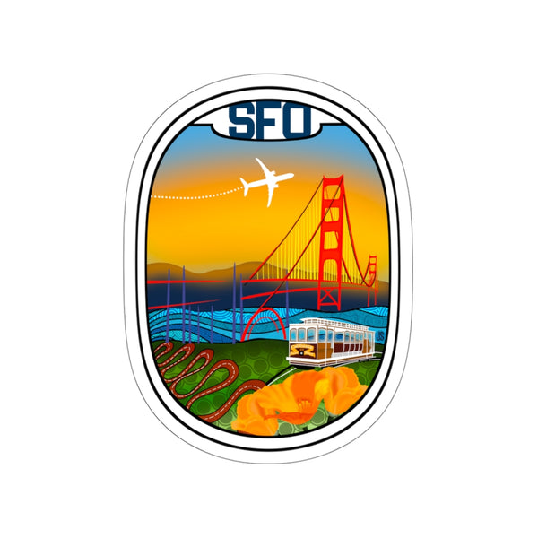 SFO-San Francisco WHT PLANE Stickers
