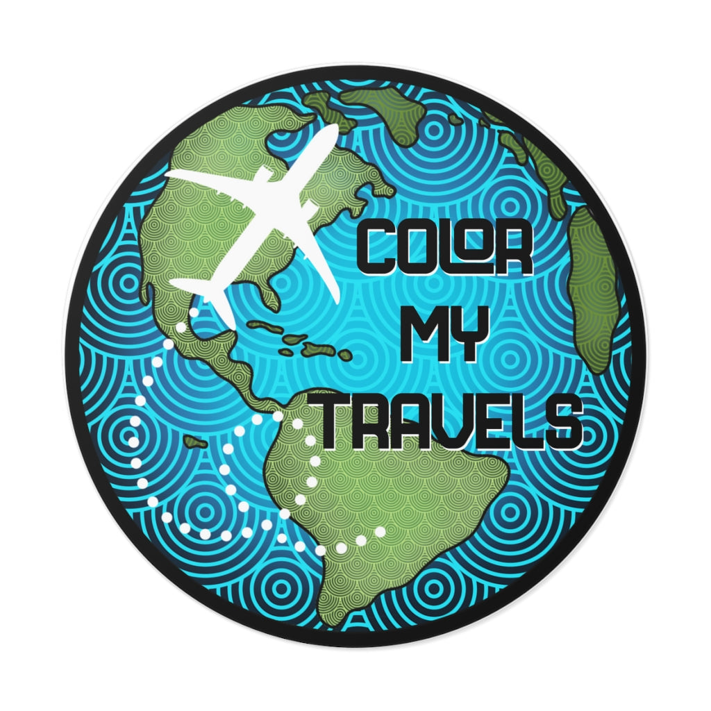 Color my travels Vinyl Stickers