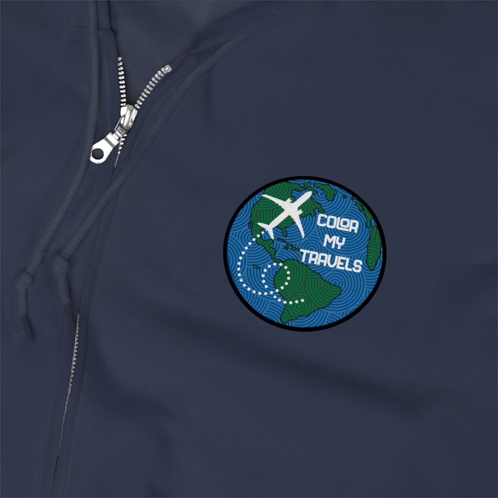 Color My Travels Unisex Zip Up Hoodie