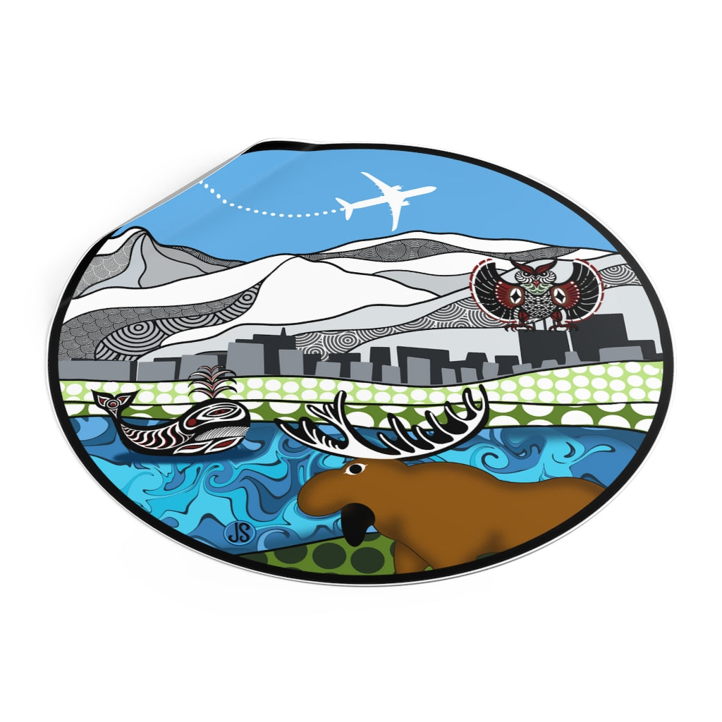 Anchorage Round Vinyl Stickers
