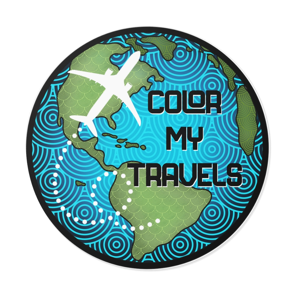 Color my travels Vinyl Stickers