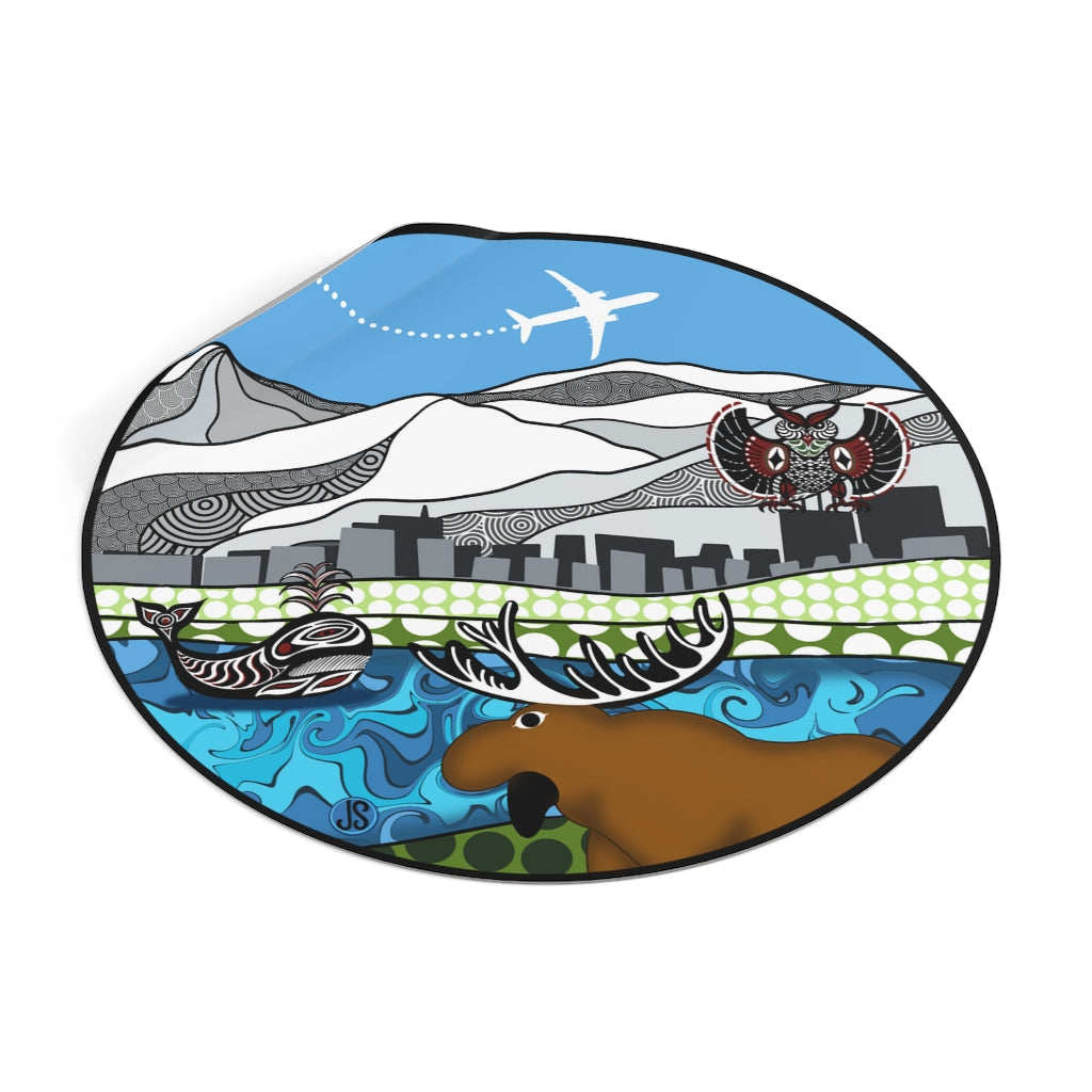Anchorage Round Vinyl Stickers