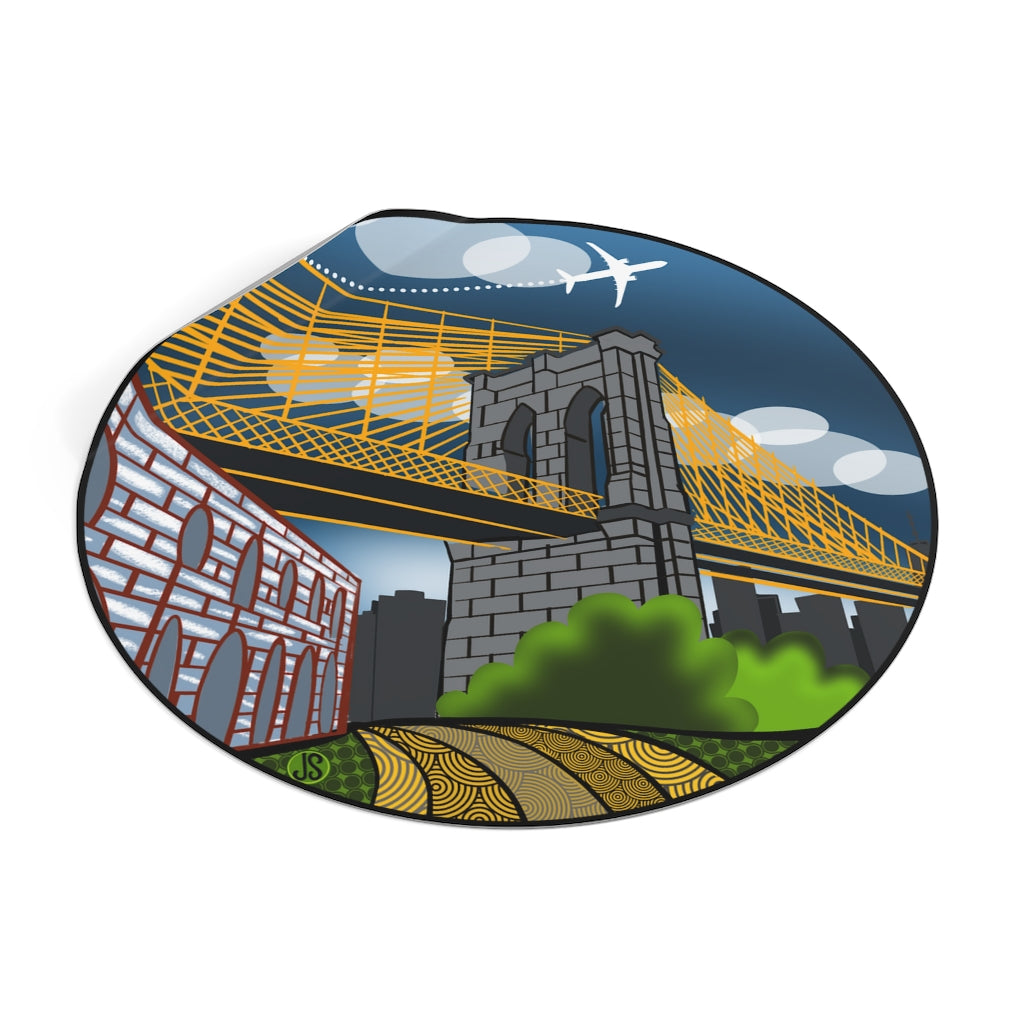 Brooklyn Bridge Round Vinyl Stickers