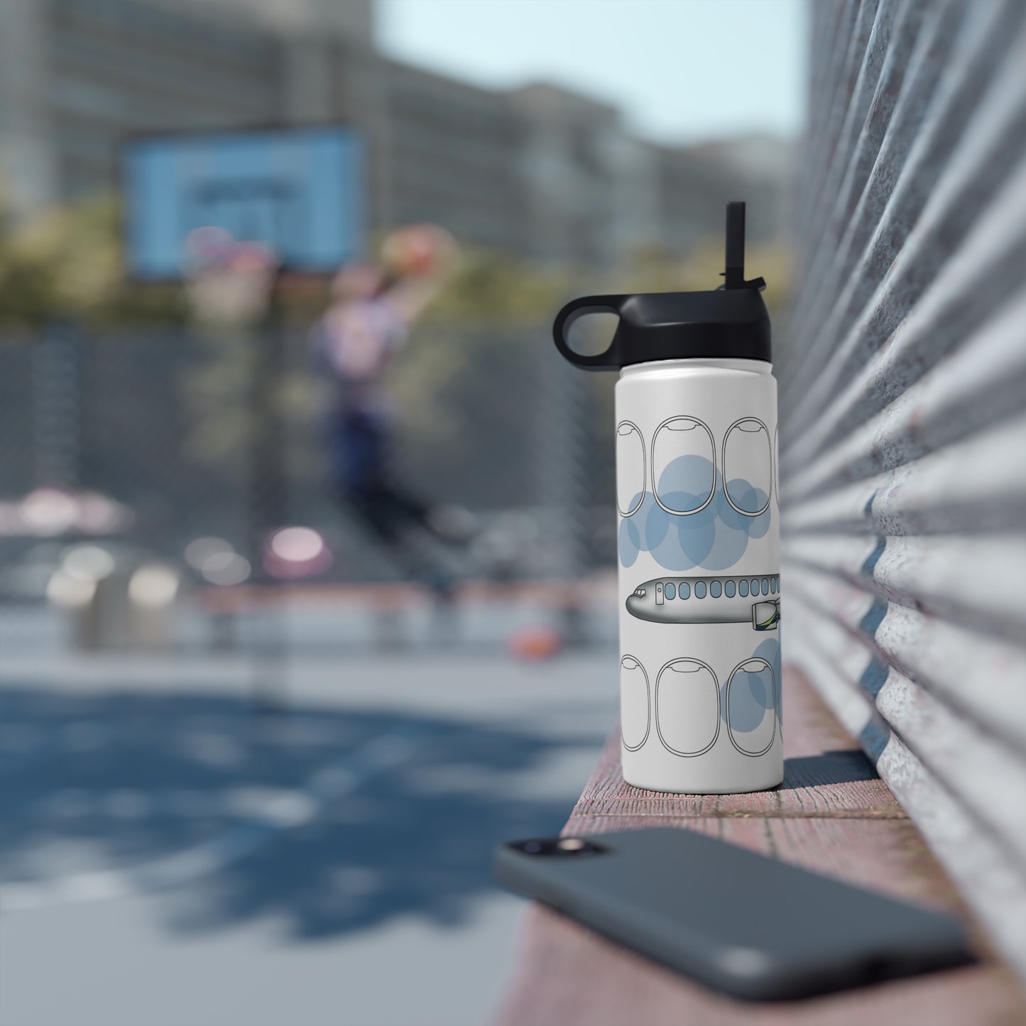 Jet window collection Stainless Steel Water Bottle, Standard Lid