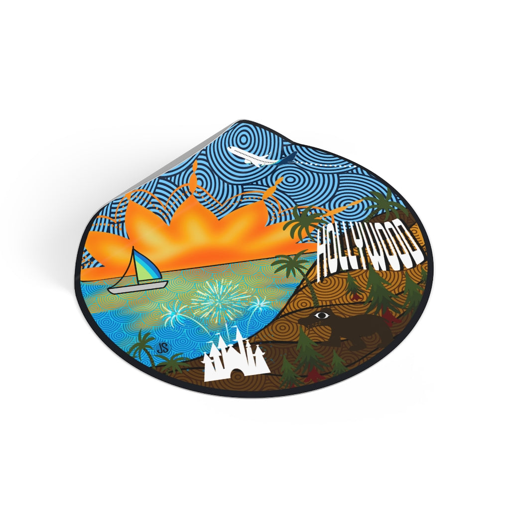 LAX- Los Angeles Round Vinyl Stickers