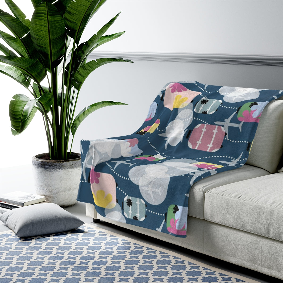 Sky Velveteen Plush Blanket
