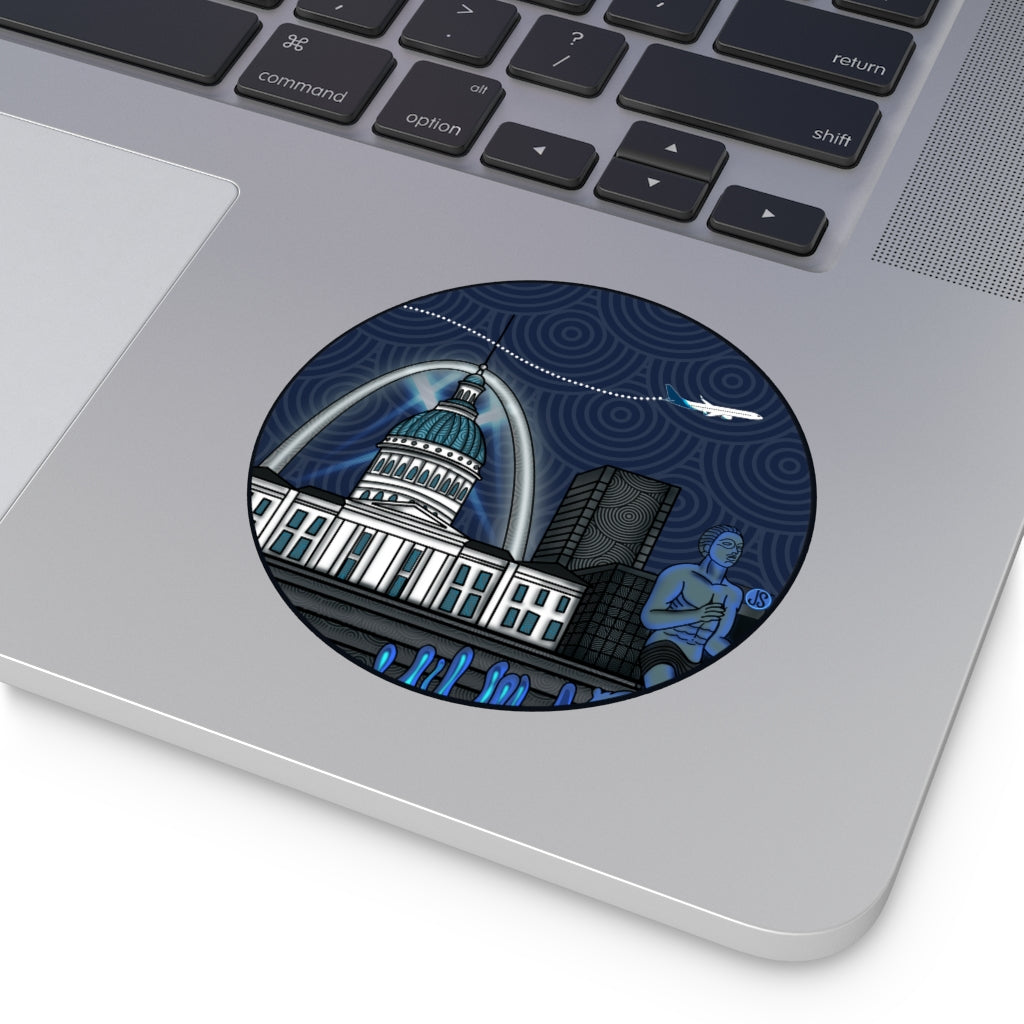 STL - St. Louis Round Vinyl Stickers