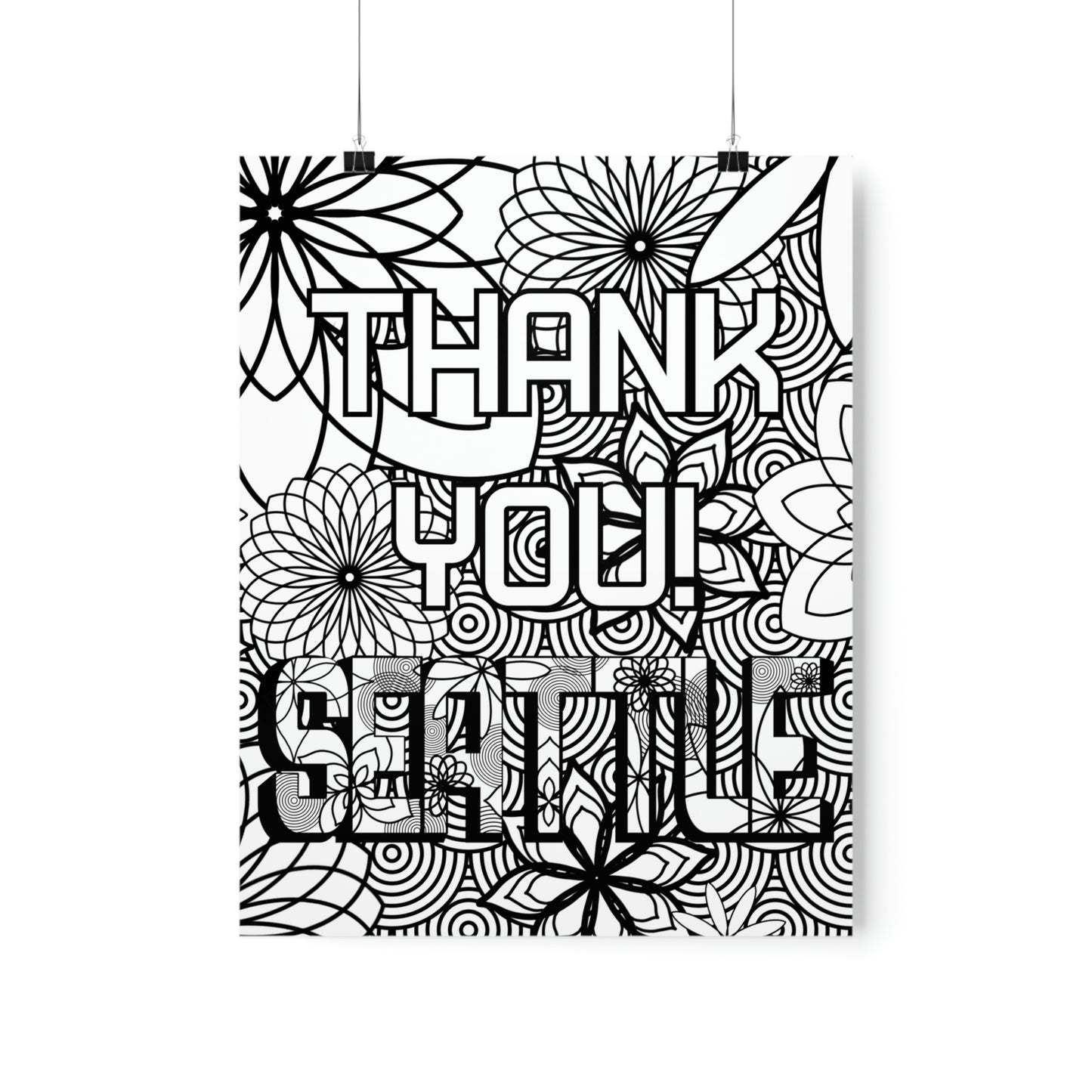 Thank you Seattle Coloring Poster