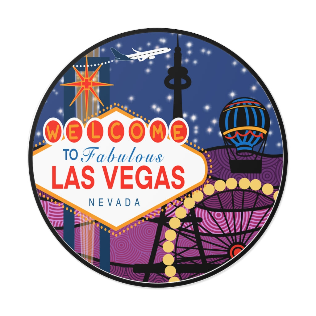Las Vegas Round Vinyl Stickers