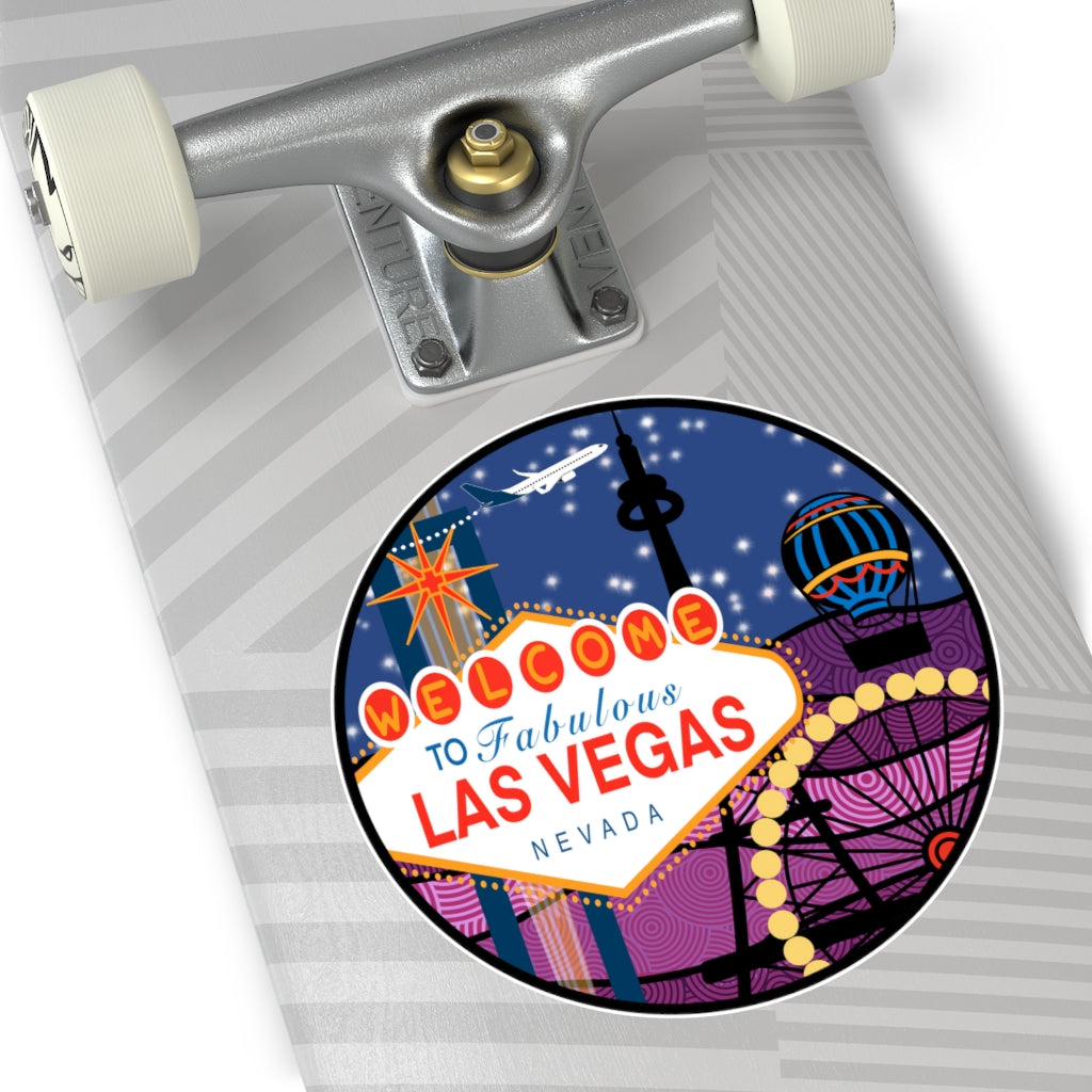 Las Vegas Round Vinyl Stickers