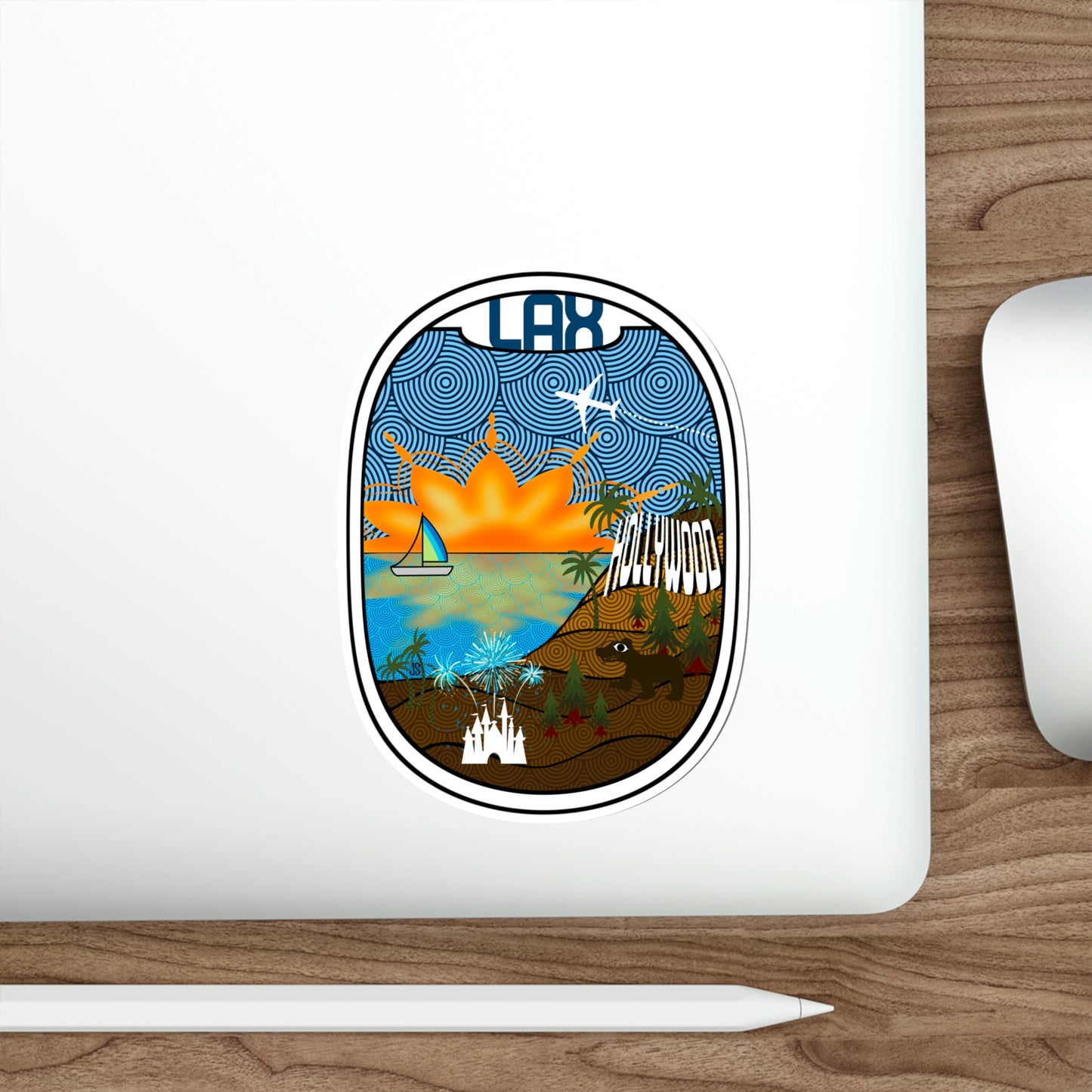LAX- Los Angeles Wht Stickers
