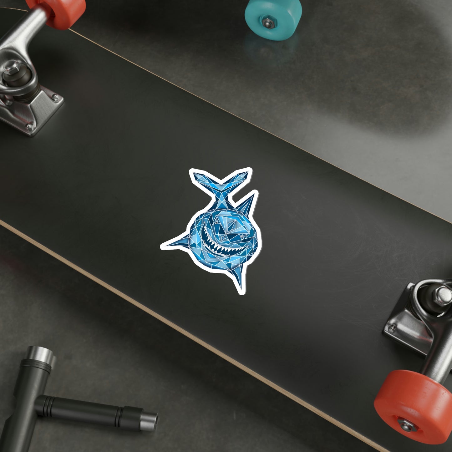 Swimming Blue Shark Die-Cut Stickers