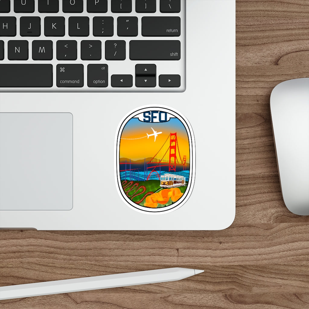 SFO-San Francisco WHT PLANE Stickers
