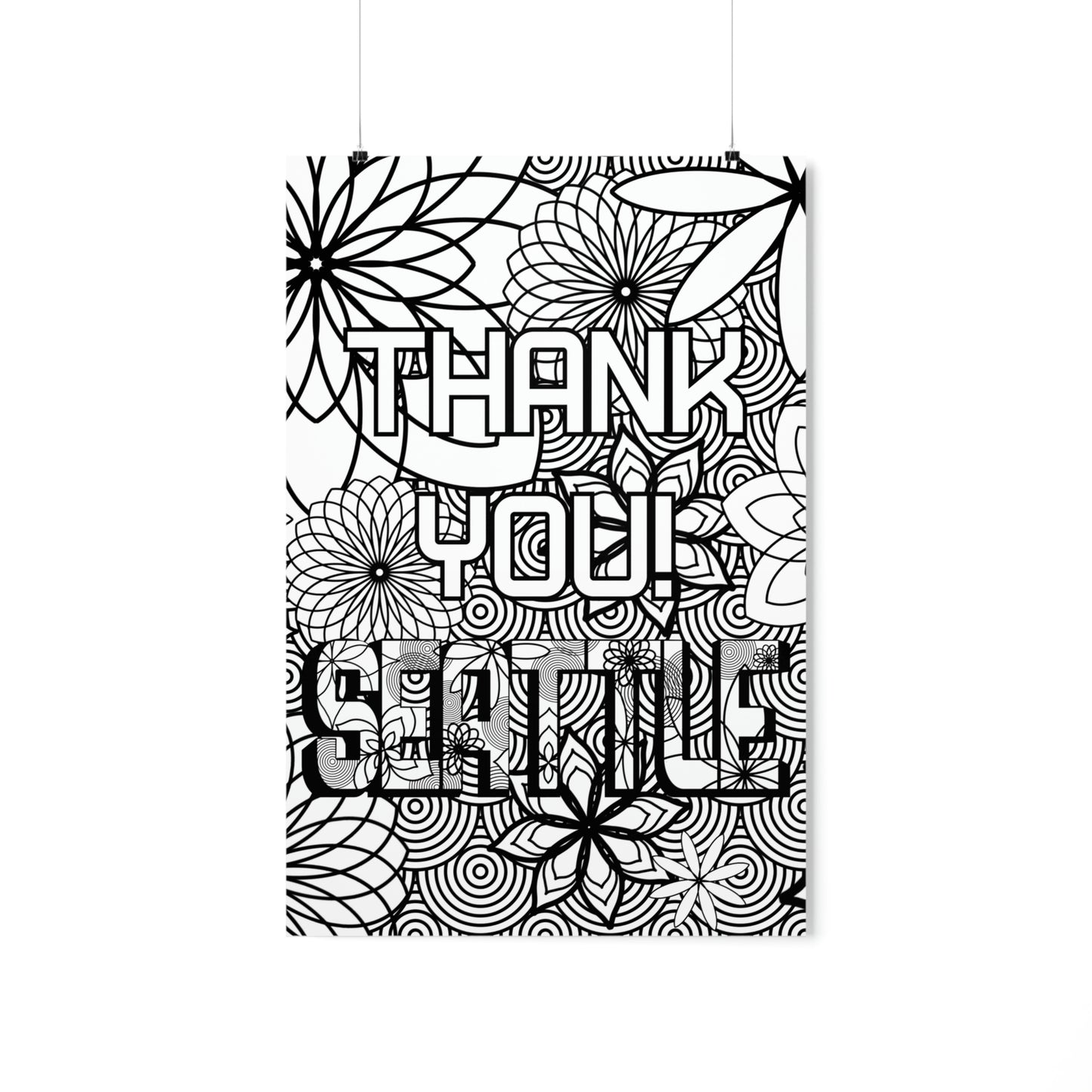 Thank you Seattle Coloring Poster