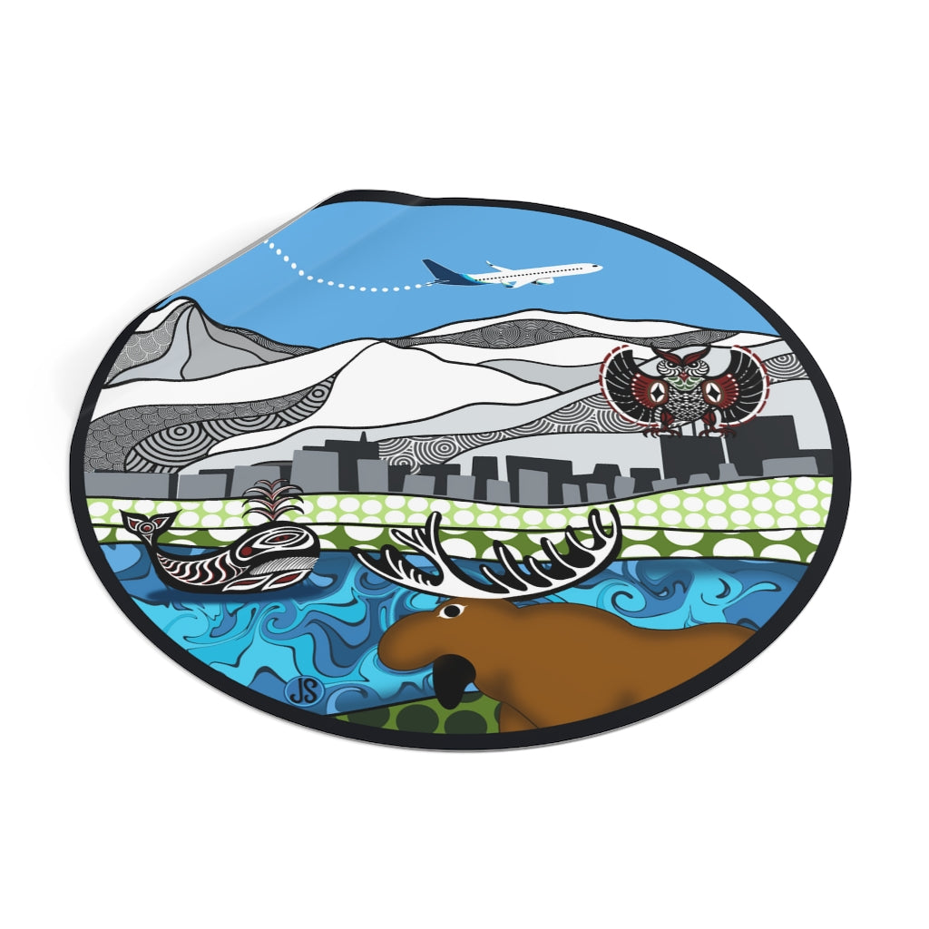 Anchorage Round Vinyl Stickers