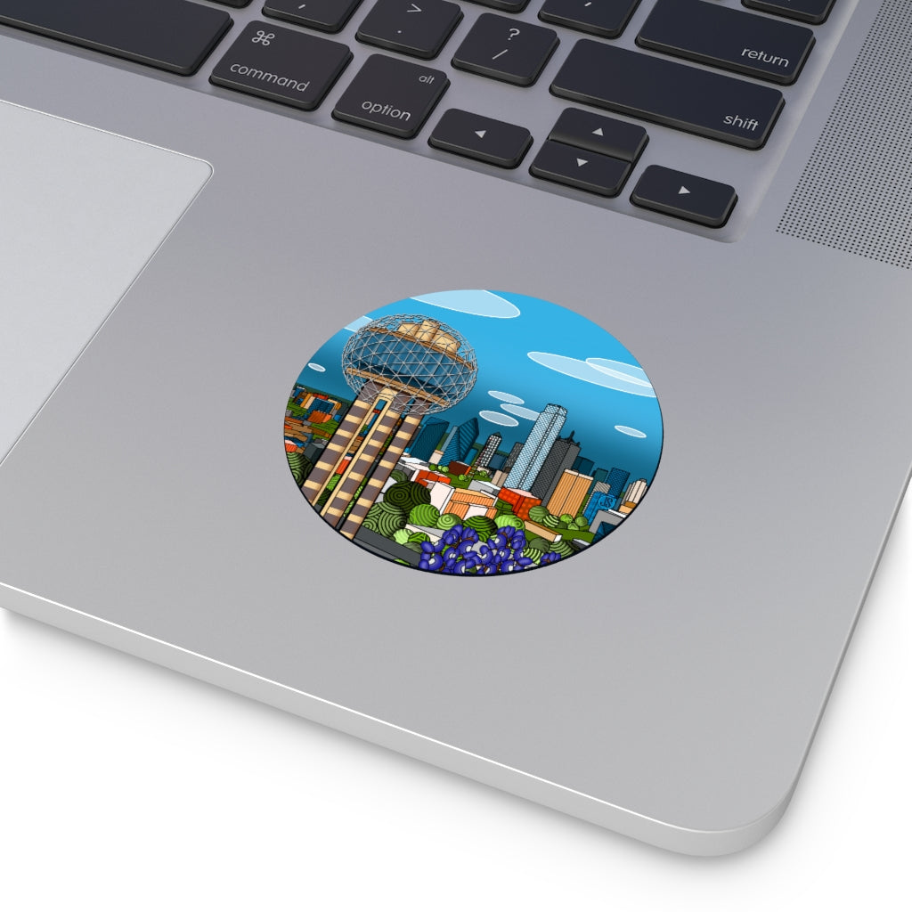 Dallas Fort Worth Round Vinyl Stickers