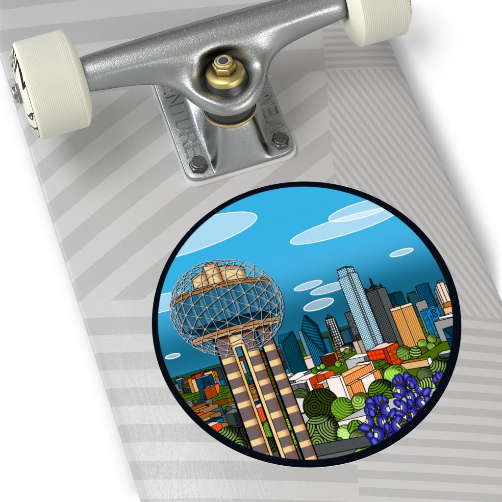 Dallas Fort Worth Round Vinyl Stickers