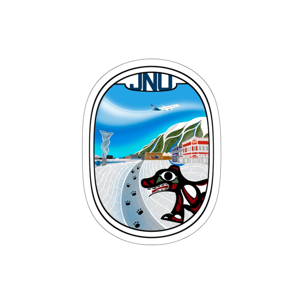 JNU Juneau blue plane Die-Cut Stickers