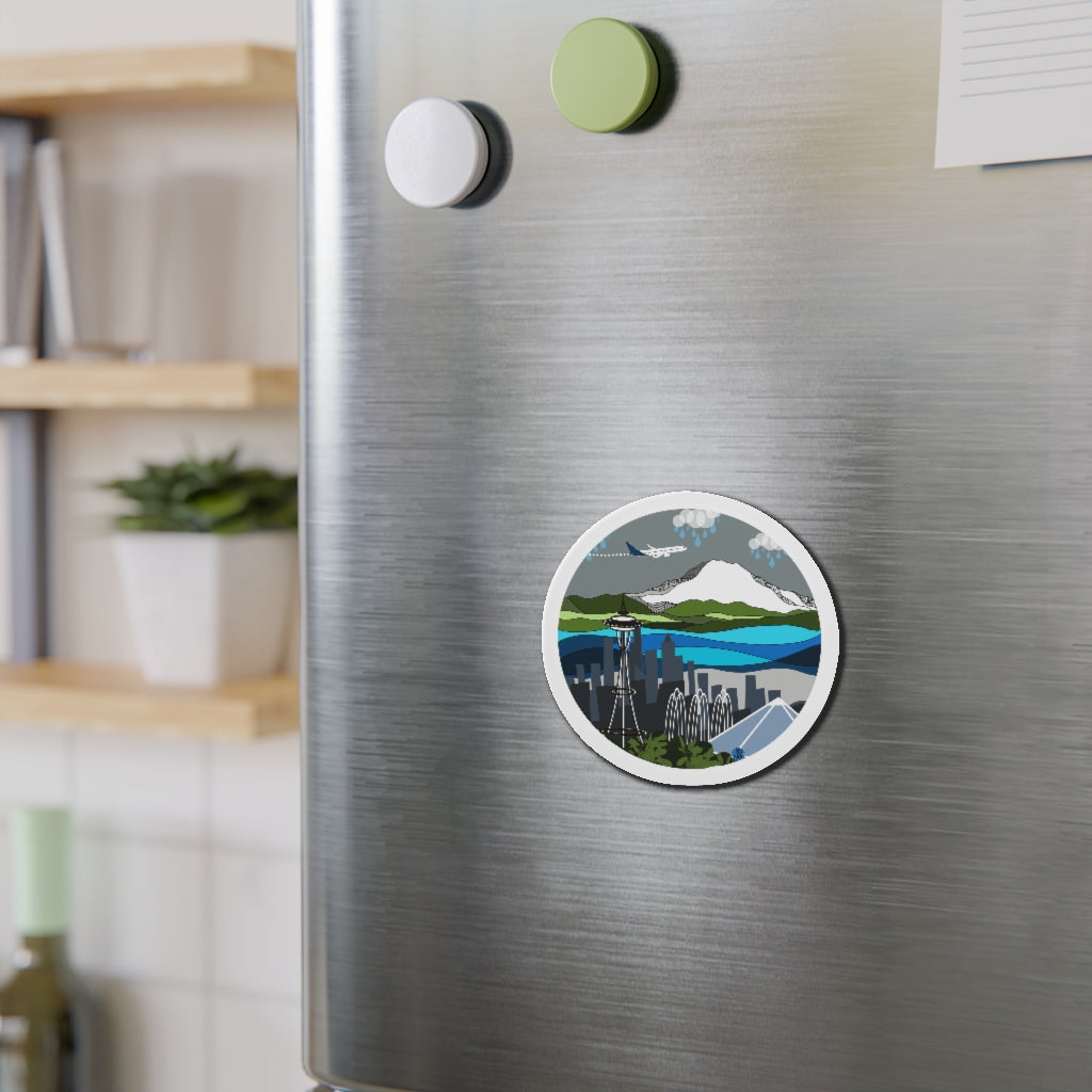 Seattle round Magnets