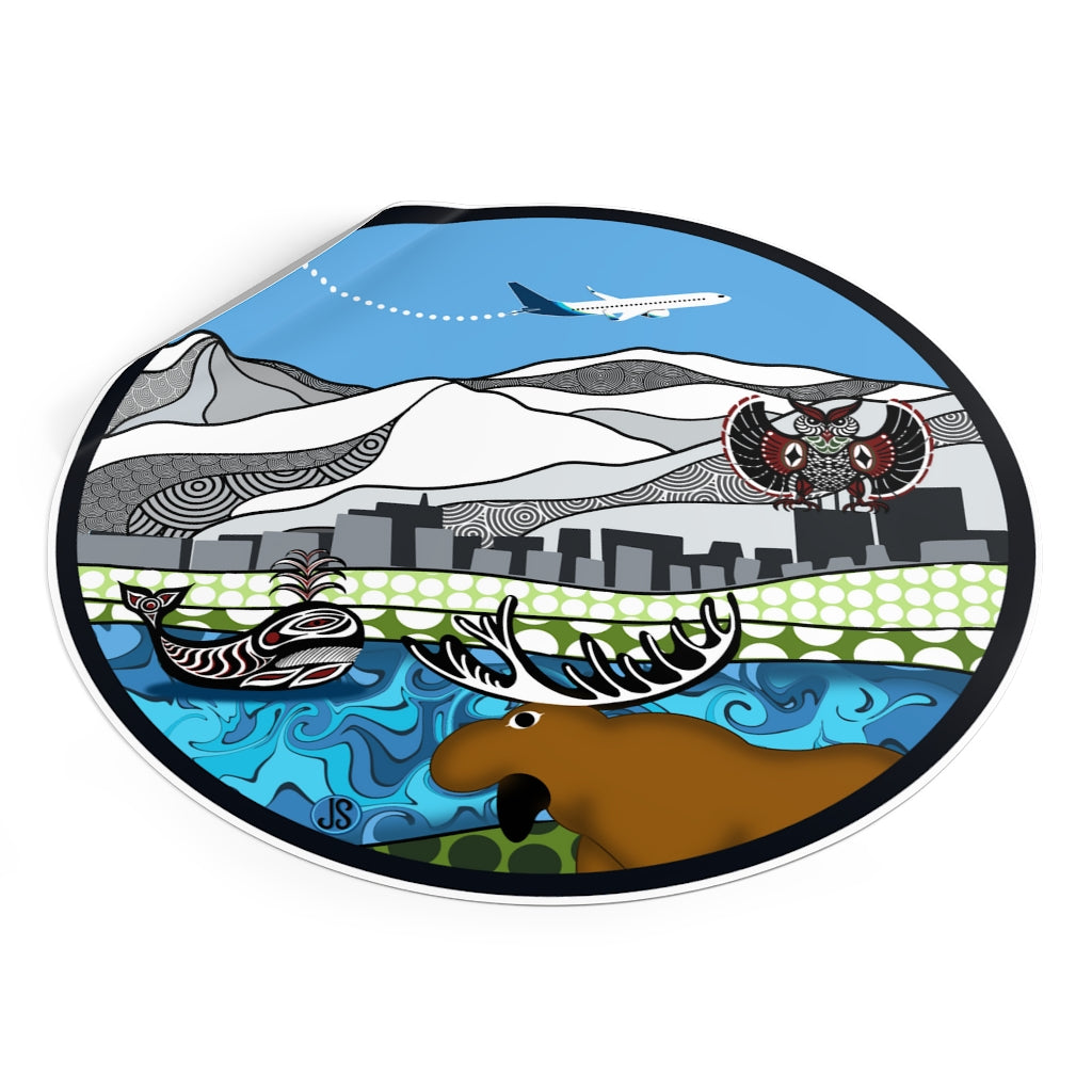 Anchorage Round Vinyl Stickers