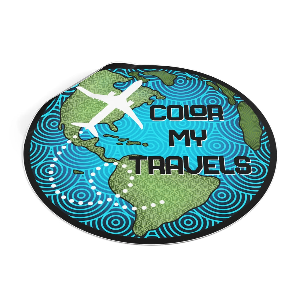 Color my travels Vinyl Stickers