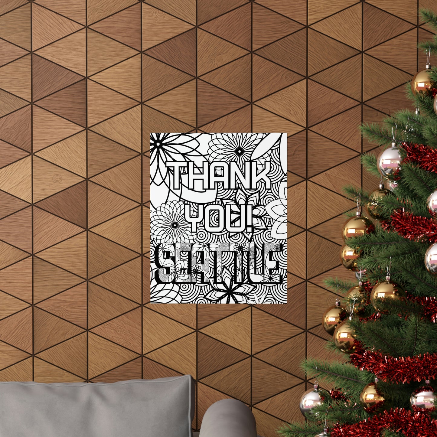 Thank you Seattle Coloring Poster