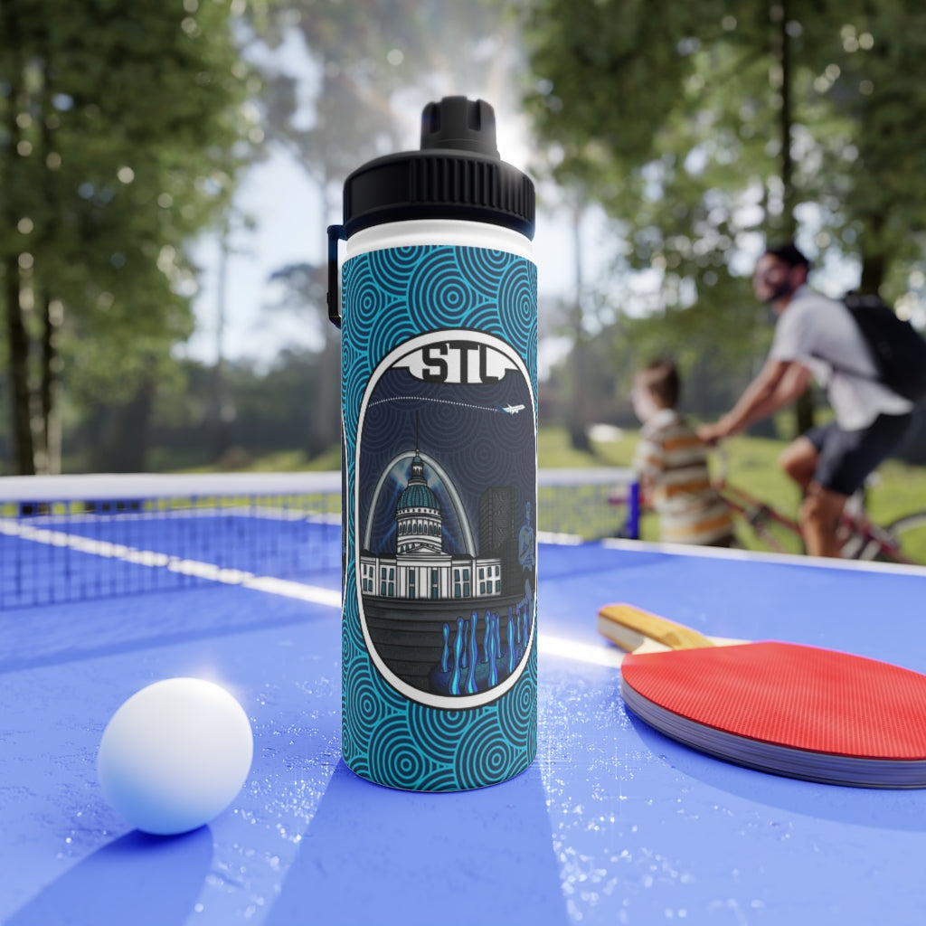 STL-St. Louis Stainless Steel Water Bottle, Sports Lid
