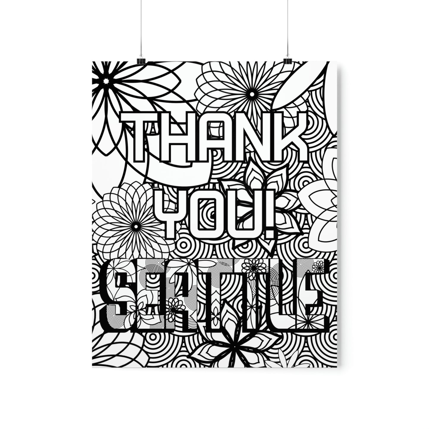 Thank you Seattle Coloring Poster