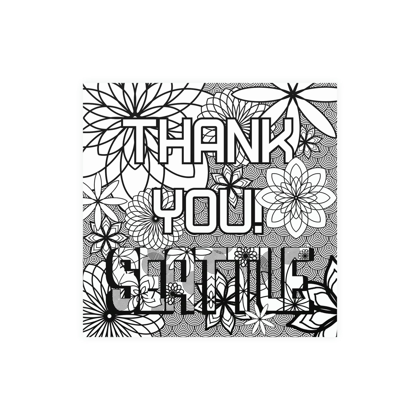 Thank You Coloring Poster Seattle