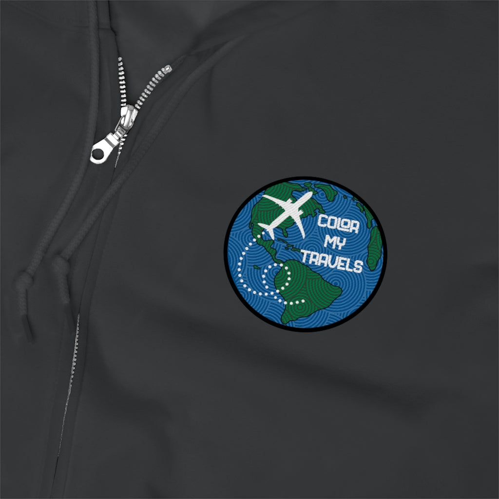 Color My Travels Unisex Zip Up Hoodie
