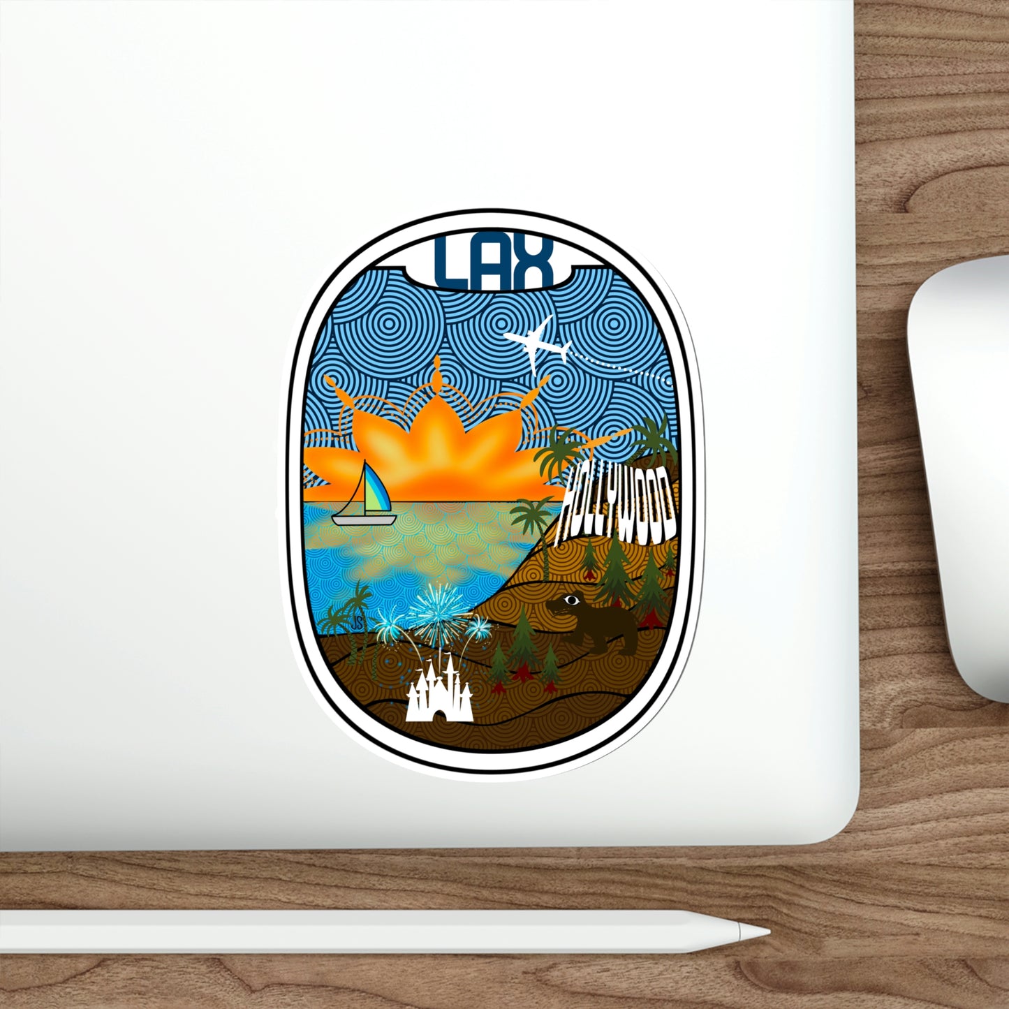 LAX- Los Angeles Wht Stickers