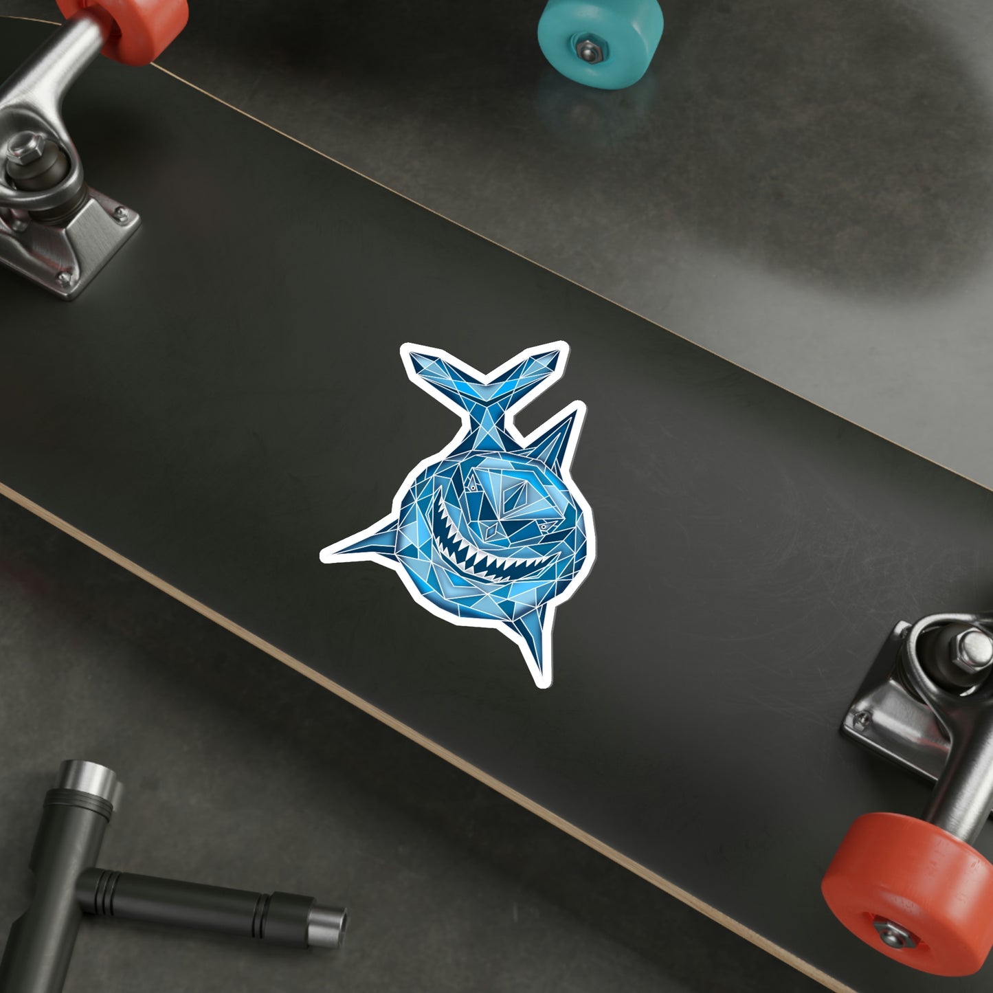 Swimming Blue Shark Die-Cut Stickers