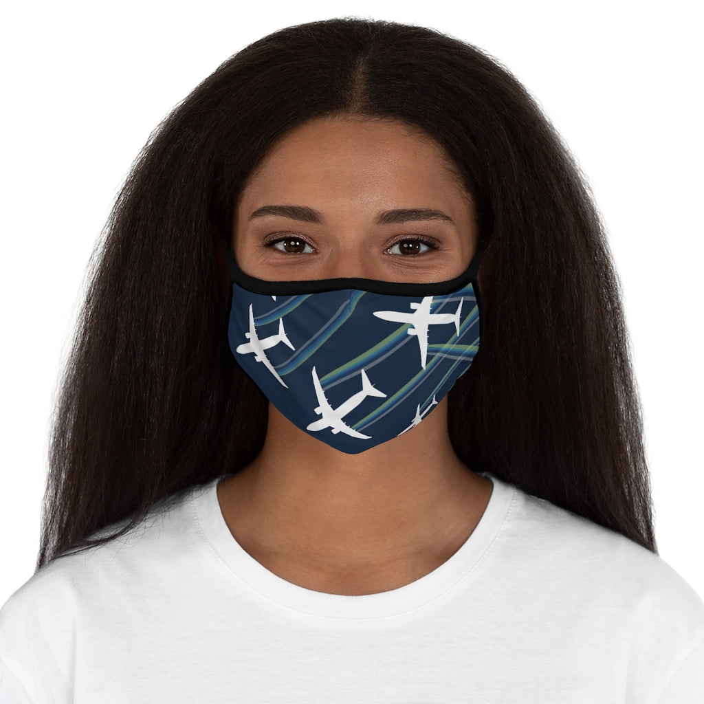 Airplane Aurora colors Fitted Face Mask