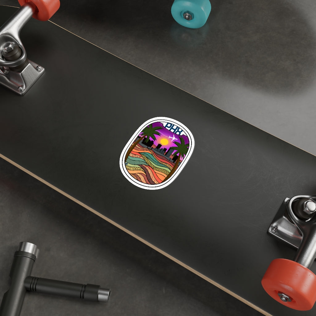 PHX Wht plane Die-Cut Stickers