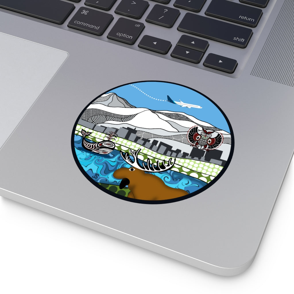 Anchorage Round Vinyl Stickers