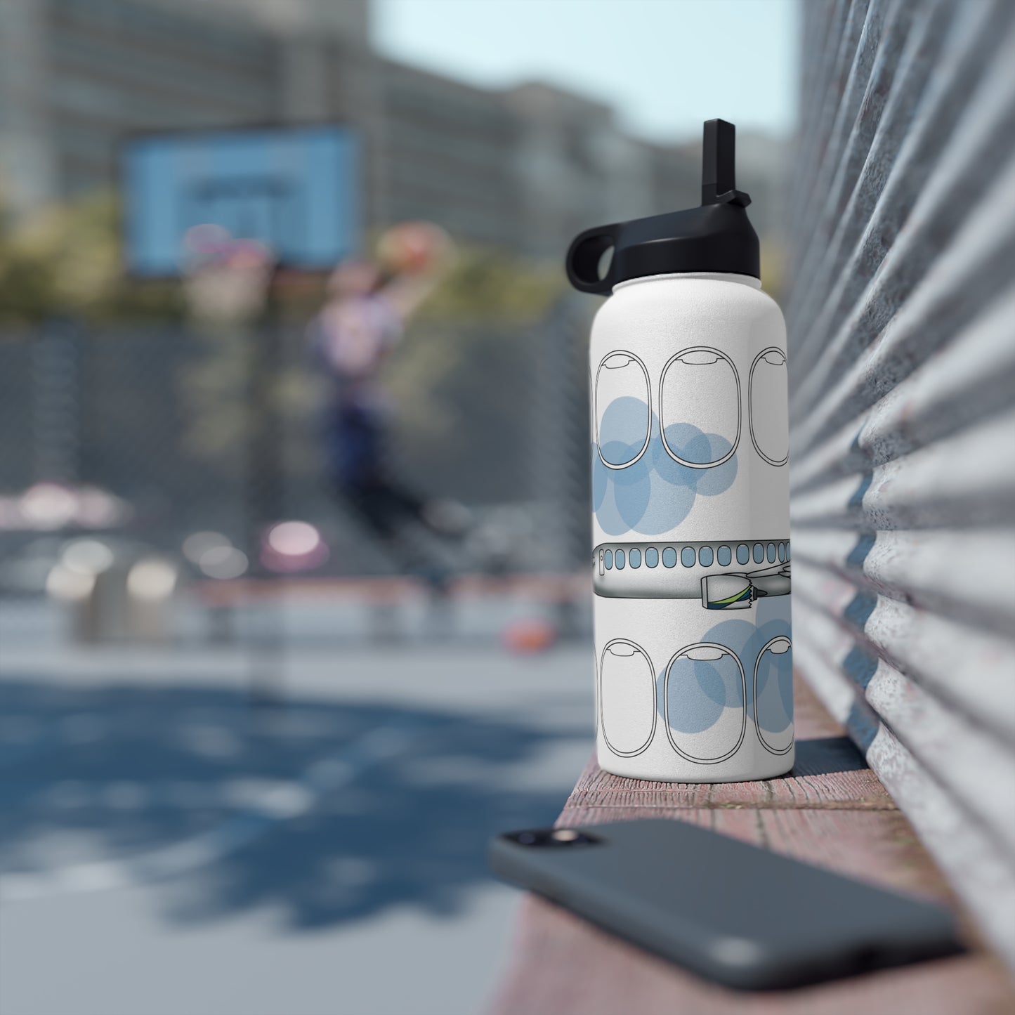 Jet window collection Stainless Steel Water Bottle, Standard Lid